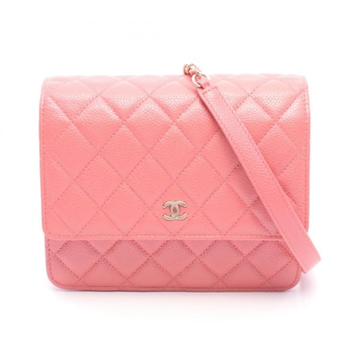 シャネル CHANEL マトラッセ ショルダーバッグ バッグ キャビアスキン(グレインドカーフ) レディース ピンク系 A84310 【中古】