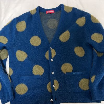 Supreme Brushed Polka Dot Cardigan "Navy"