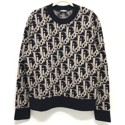 ディオール Dior 193M638AT393 オブリーク 21AW セーター ウール ネイビー