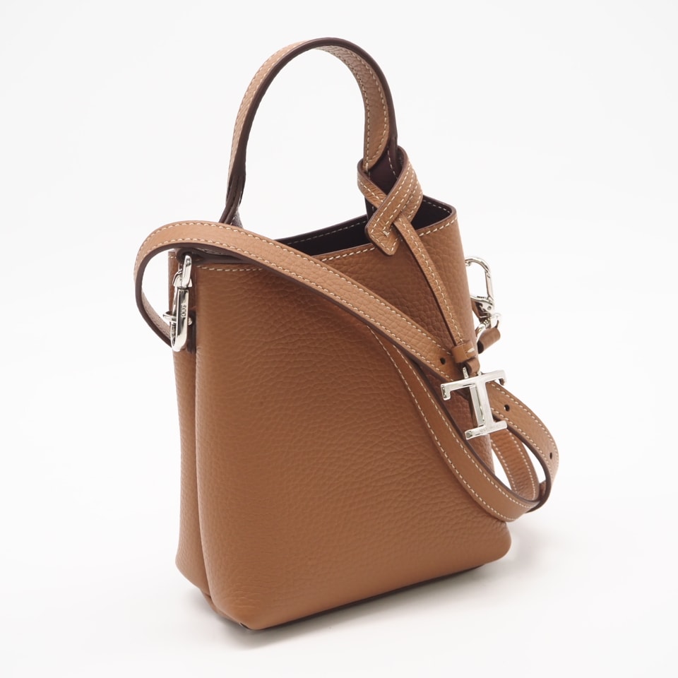 極美品 TOD’S トッズ トッズ レザー バッグ マイクロ XBWAPAT9000 2wayハンドバッグ ブラウン レザー レディース