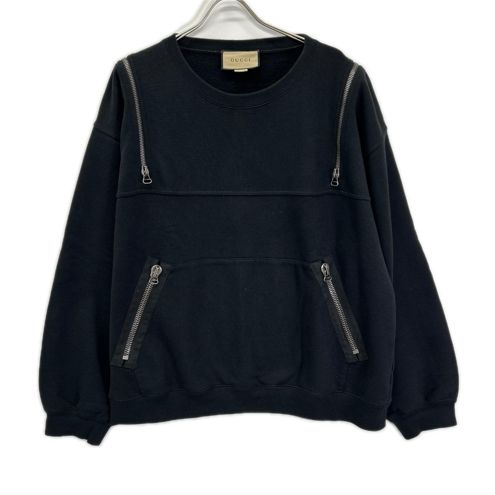 グッチ 22AW 715897 ブラック ロゴ メタモルフォーシ スウェットシャツ L