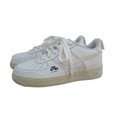 【値下げ】NIKE ナイキ Air Force 1 'Mini Logo エアフォース1 ミニロゴ 24.5cm レディース キッズ スニーカー CV9604-100 レザー レディース【中古】