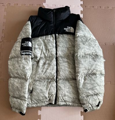Supreme x The North Face Nuptse Jacket "White Paper Print"