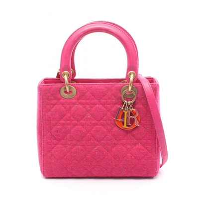 ディオール Dior LADY DIOR レディディオール ハンドバッグ バッグ ファブリック レディース ピンク系 【中古】