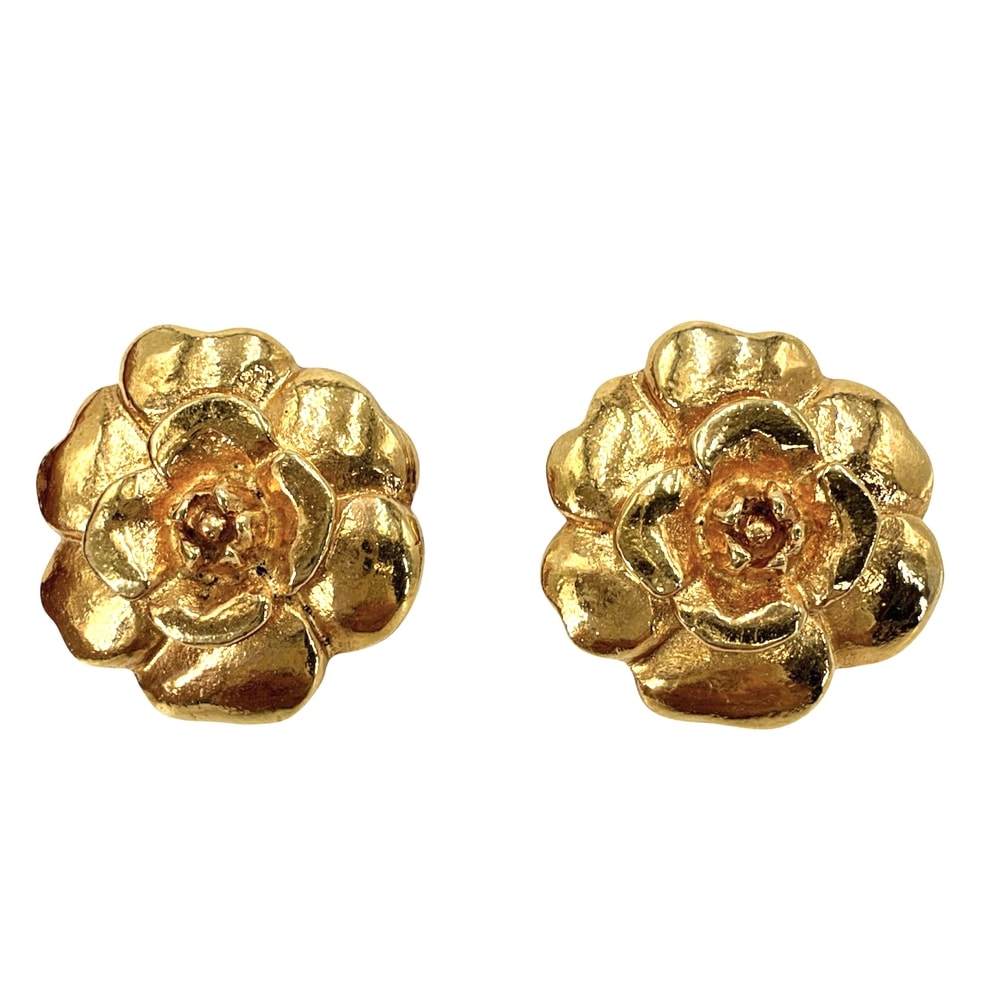 CHANEL シャネル イヤリング カメリア ヴィンテージ フラワーモチーフ アクセサリー GP    ゴールド レディース 約16.6g【中古品】