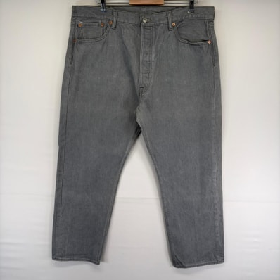 古着 リーバイス Levi's デニム パンツ 5ポケット ストレート ボタンフライ カラーデニム ジーンズ 501 w42 L32 グレー系 メンズ