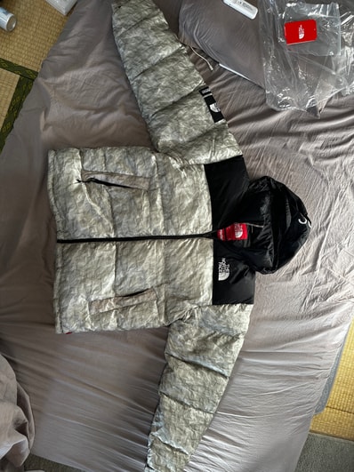 Supreme x The North Face Nuptse Jacket "White Paper Print"