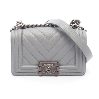 シャネル CHANEL ボーイシャネル スモール ショルダーバッグ バッグ キャビアスキン(グレインドカーフ) レディース グレー系 A67085 【中古】