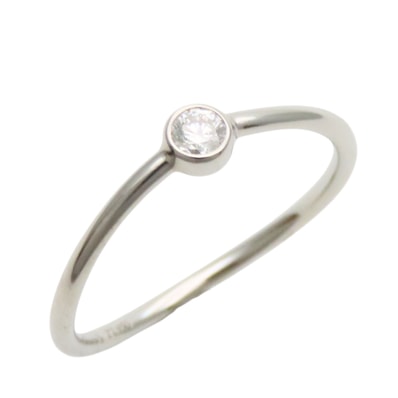 【中古】 ティファニー リング・指輪 ウェーブ シングルロウ エルサペレッティ Pt950 約1.28g プラチナ 1PD ジュエリー レディース 女性 TIFFANY&Co.