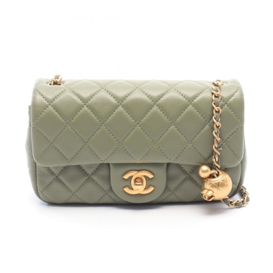 シャネル CHANEL ミニマトラッセ20 ショルダーバッグ バッグ レザー レディース カーキ系 A69900 【中古】