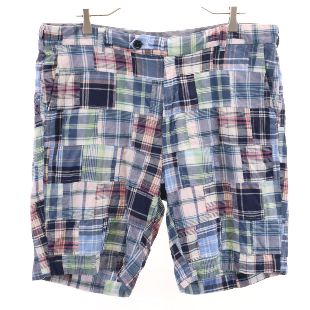 Brooks Brothers ブルックスブラザーズ チェック柄 パッチワーク ショートパンツ W36 ブルー系
