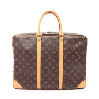 ルイ・ヴィトン LOUIS VUITTON ポルトドキュマン ヴォワヤージュ ブリーフケース バッグ PVCコーティングキャンバス レザー モノグラム メンズ ブラウン系 M53361 【中古】