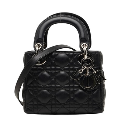 ディオール カナージュ レディディオール ハンドバッグ ショルダーバッグ 2WAY CAL44501 ブラック ラムスキン レディース Dior 【中古】
