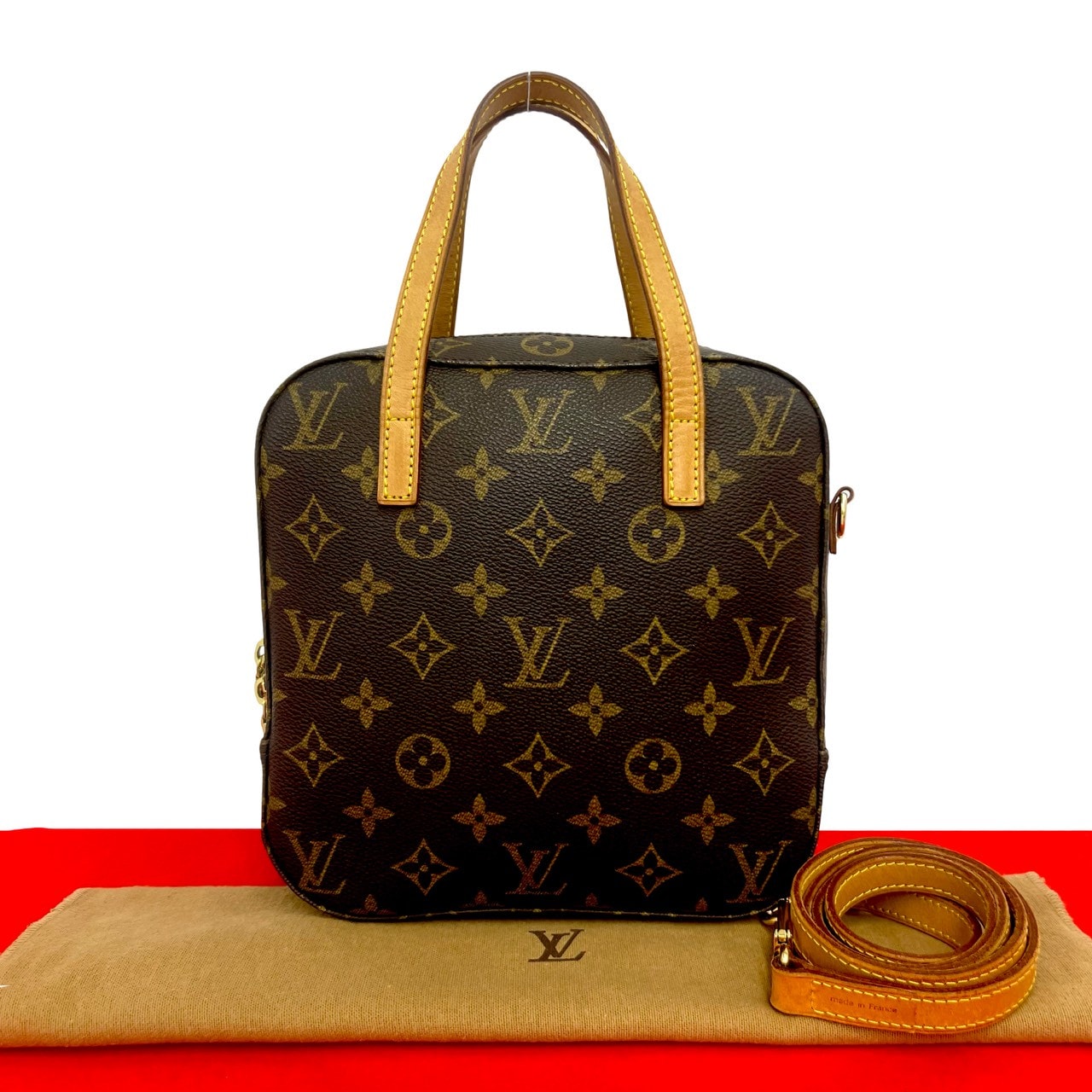 LOUIS VUITTON ルイヴィトン スポンティーニ モノグラム レザー PVC ショルダーバッグ ブラウン
 61297