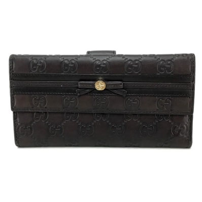 グッチ GUCCI MAYFAIR(メイフェア) 256933 グッチシマ Wホック三つ折り財布 長財布 シマレザー ダークブラウン ダークブラウン