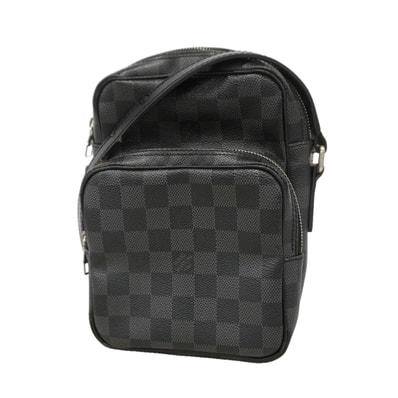 【6ia0977】ルイヴィトン ショルダーバッグ ダミエ・グラフィット レム N41446 ブラック グレー【中古】メンズ
