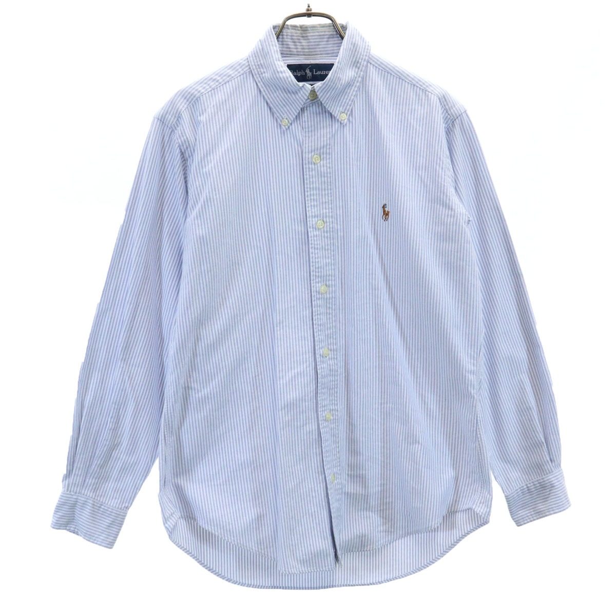 RALPH LAUREN ラルフローレン ストライプ柄 長袖 シャツ M ライトブルー