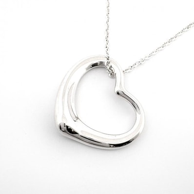 【鑑定済み】TIFFANY&CO オープンハート エルサペレッティ ネックレス Ag925 シルバー ティファニー 正規品