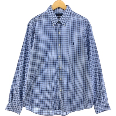 古着 ラルフローレン Ralph Lauren NON-IRON 長袖 ボタンダウンチェックシャツ メンズXL相当/eaa520297