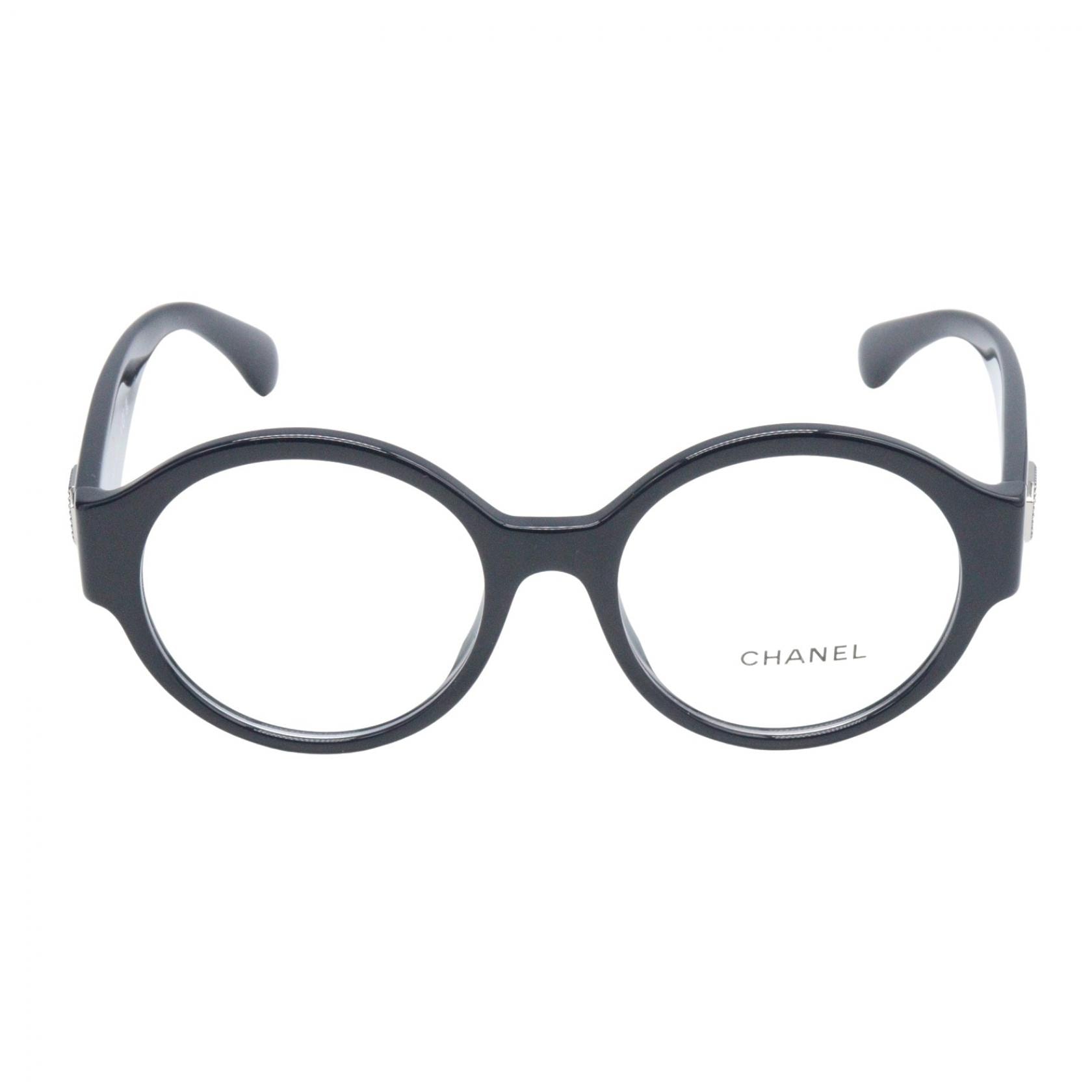 シャネル CHANEL 伊達メガネ メガネ 衣料品 アセテート レディース ネイビー系 3437A 1462(52) 【中古】