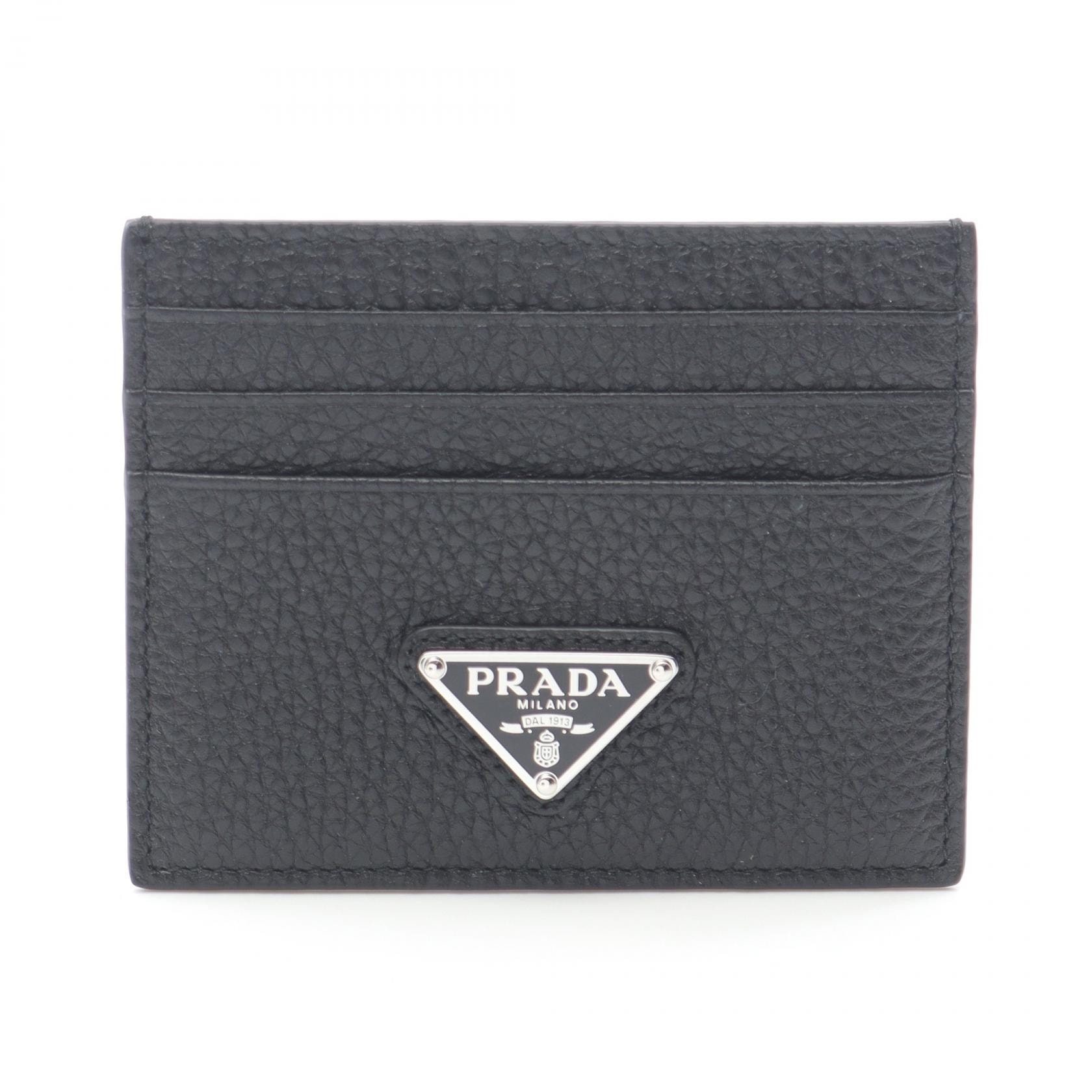 プラダ PRADA VIT.DAINO TRIAN カードケース アクセサリー レザー メンズ レディース ブラック系 2MC0252E54F0002 【新品】