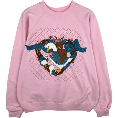 古着 80年代 ヘインズ Hanes 青タグ プリントスウェットシャツ トレーナー USA製 レディースL相当/eaa621155