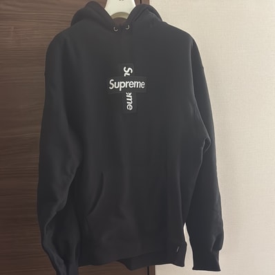 Supreme Cross Box Logo Hooded Sweatshirt "Black"