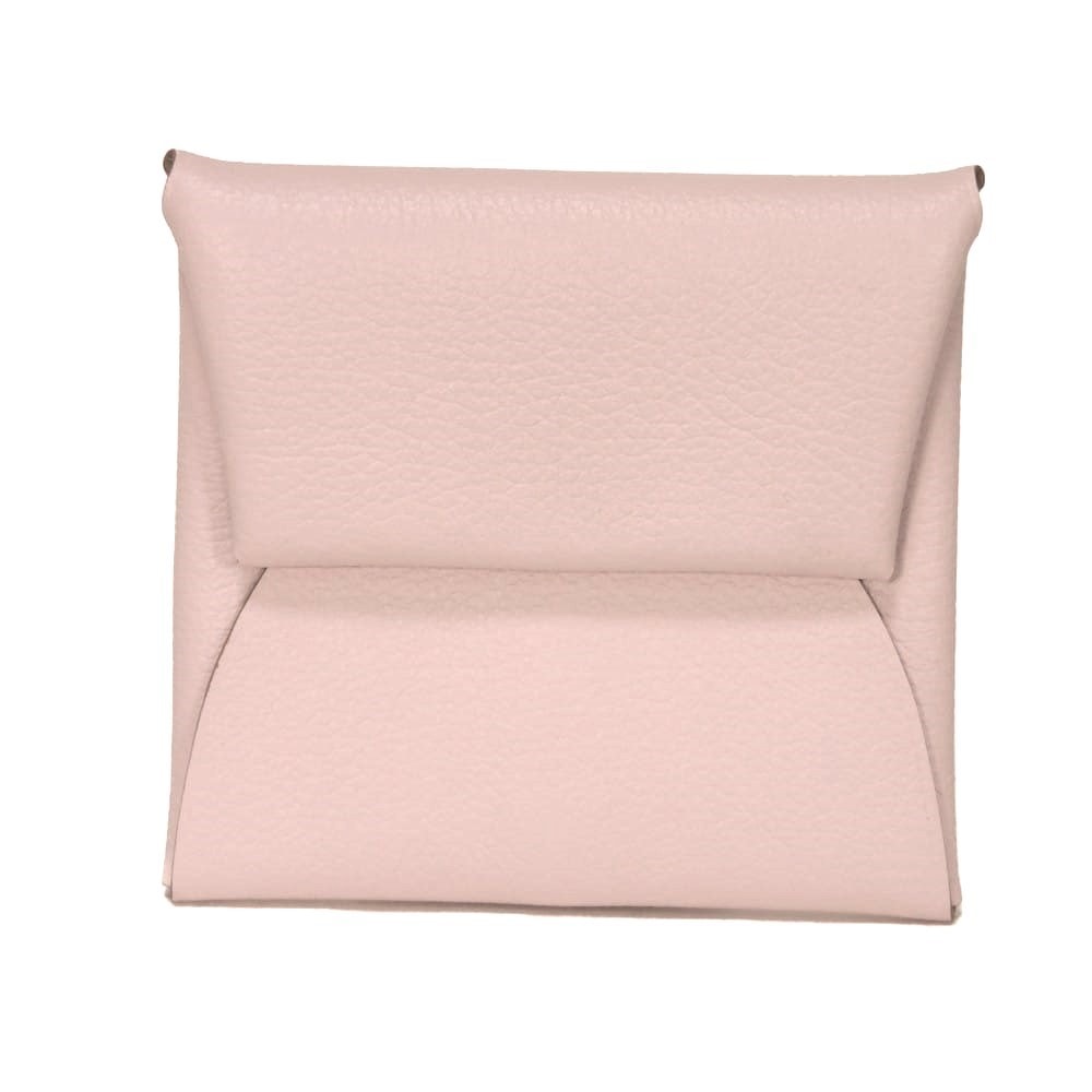 HERMES エルメス バスティア エヴァーカラー パステル ピンク スナップボタン シルバー 小銭入れ 財布 エバーカラー モーヴペール コインケース