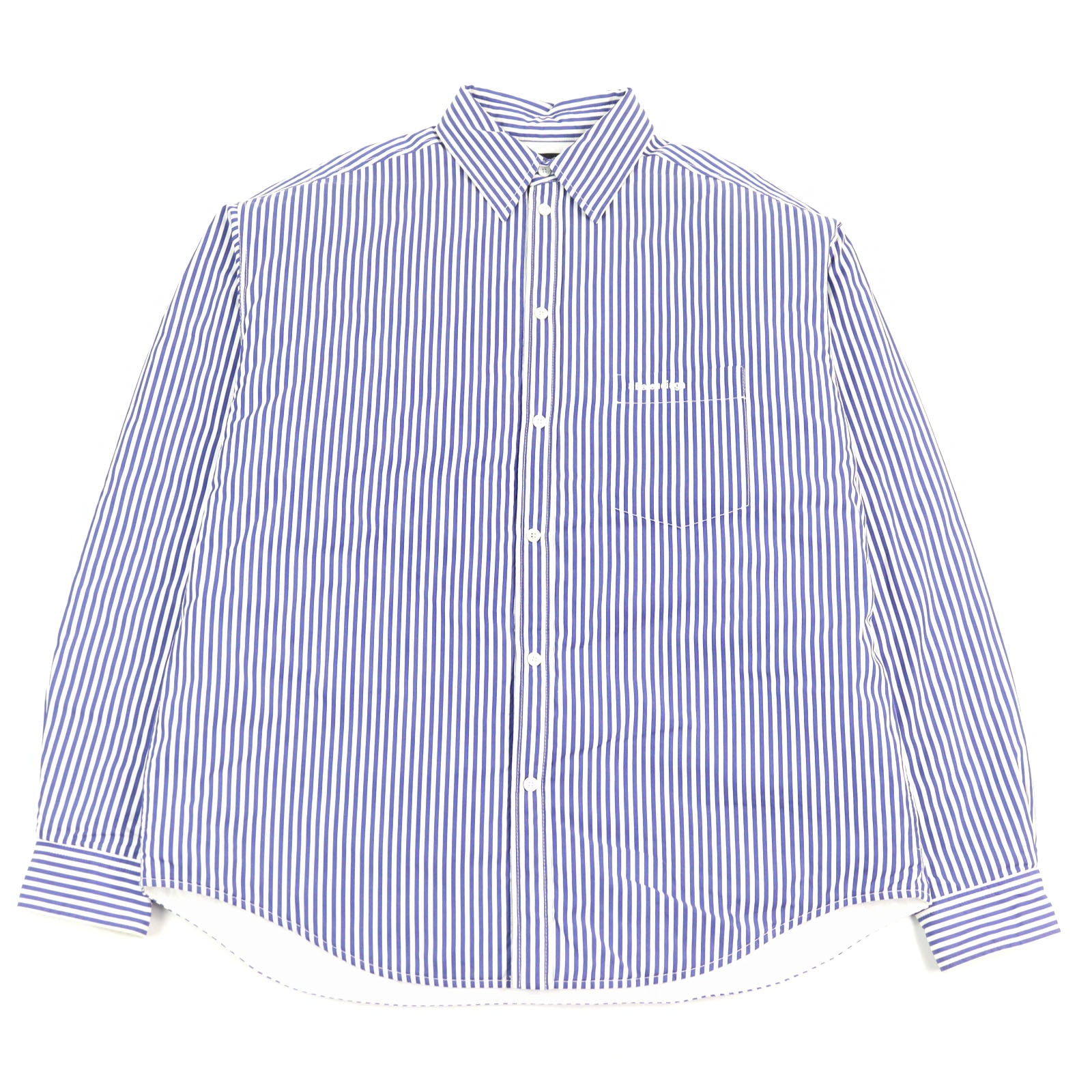 美品 バレンシアガ 長袖シャツ ブルー ホワイト メンズ 36 642339