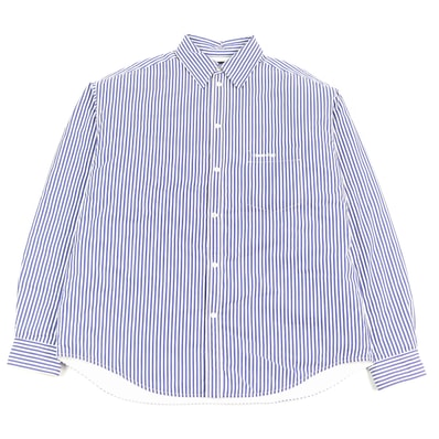美品 バレンシアガ 長袖シャツ ブルー ホワイト メンズ 36 642339