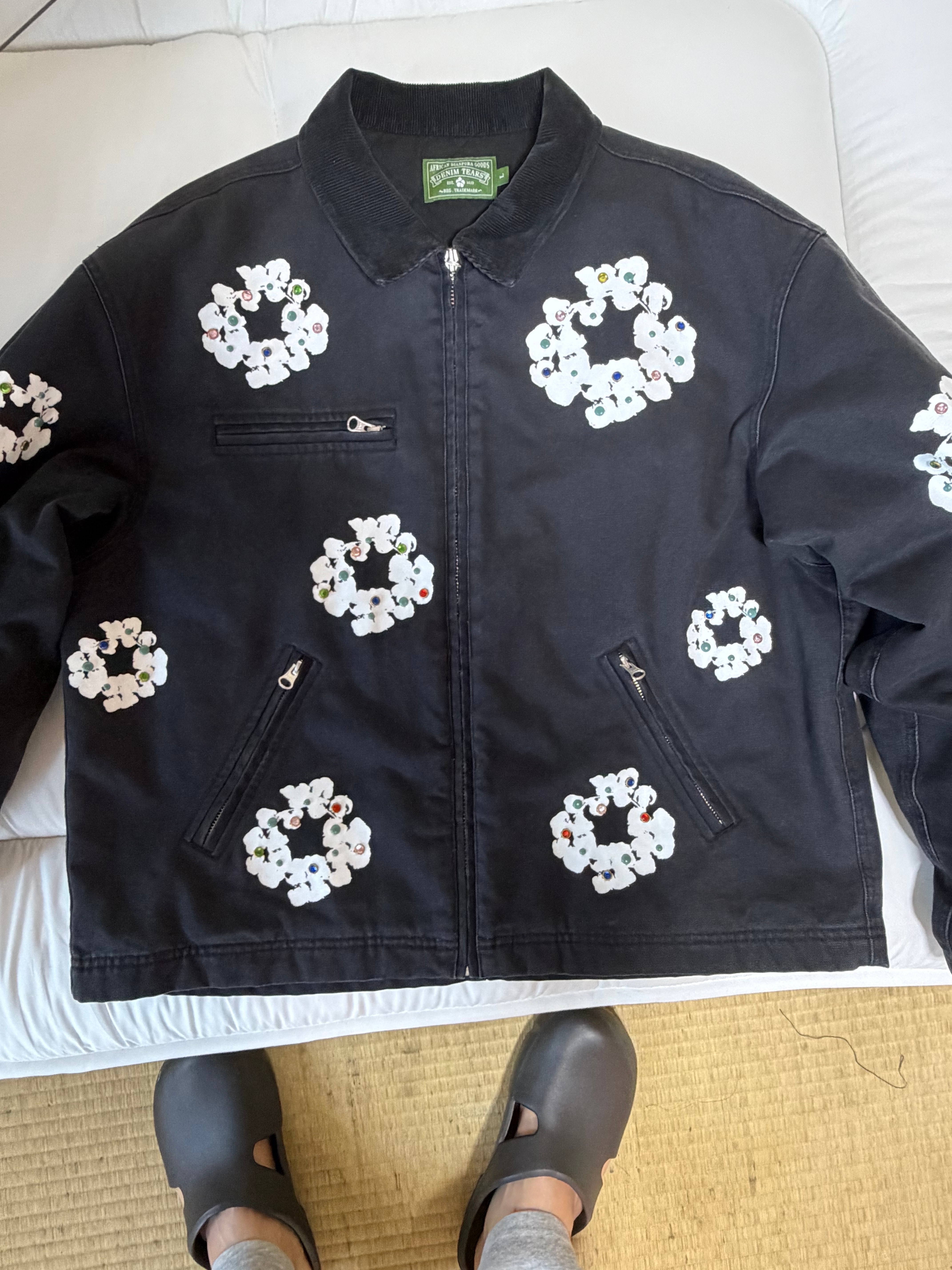 デニムティアーズ コットン リース キャンバス ワークジャケット "ブラック"