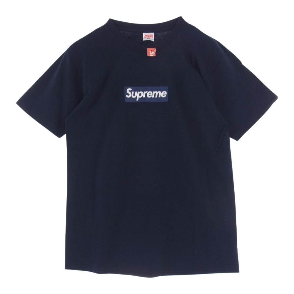 Supreme シュプリーム Tシャツ 15SS New York Yankees Box Logo Tee ニューヨークヤンキース ボックスロゴ プリント 半袖 Tシャツ ネイビー系 M【極上美品】【中古】