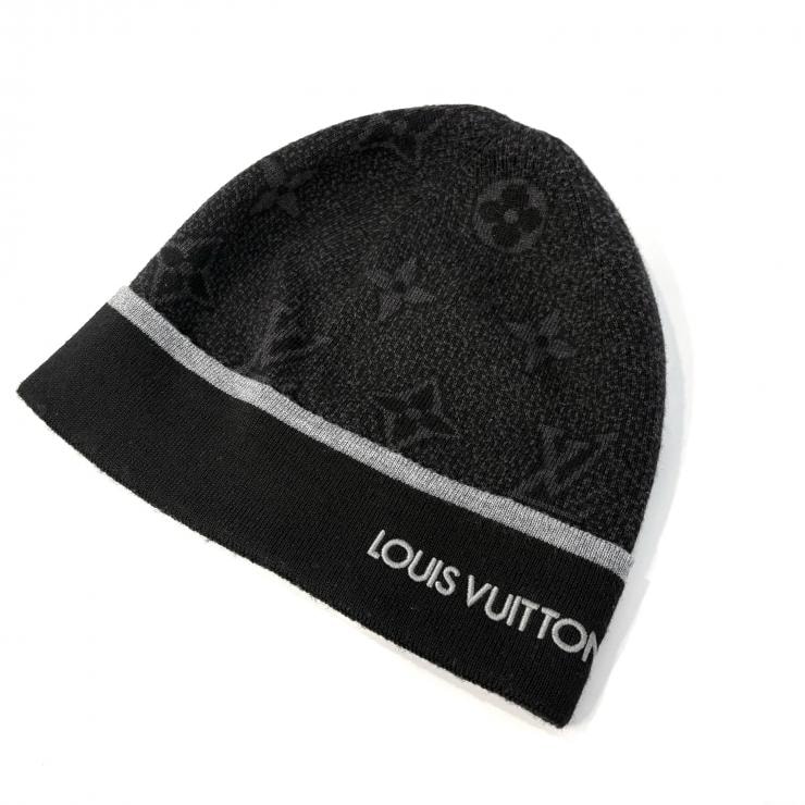 LOUIS VUITTON ボネ マイ モノグラム エクリプス ウール100% ニットキャップ イタリア製 鑑定済み 正規品 ルイ・ヴィトン