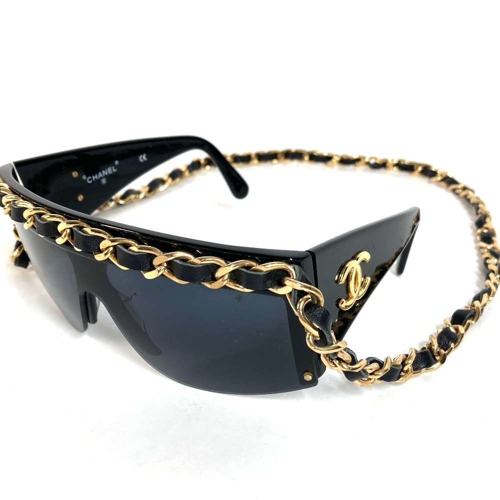 シャネル CHANEL CC ココマーク ロゴ 01456 チェーン めがね メガネ アイウェア 眼鏡 サングラス プラスチック ブラック