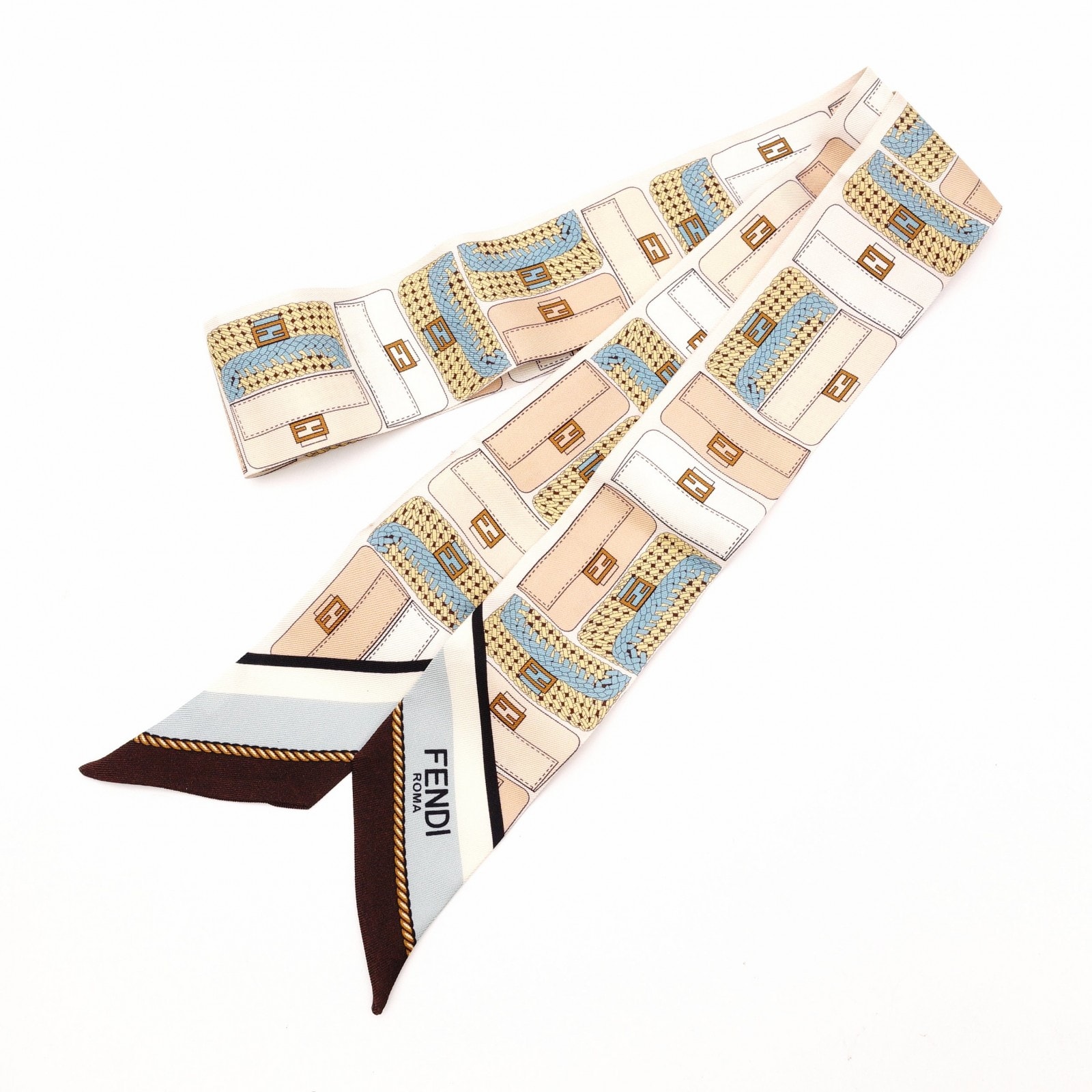 B (目立った傷や汚れなし)】FENDI フェンディ スカーフ シルク