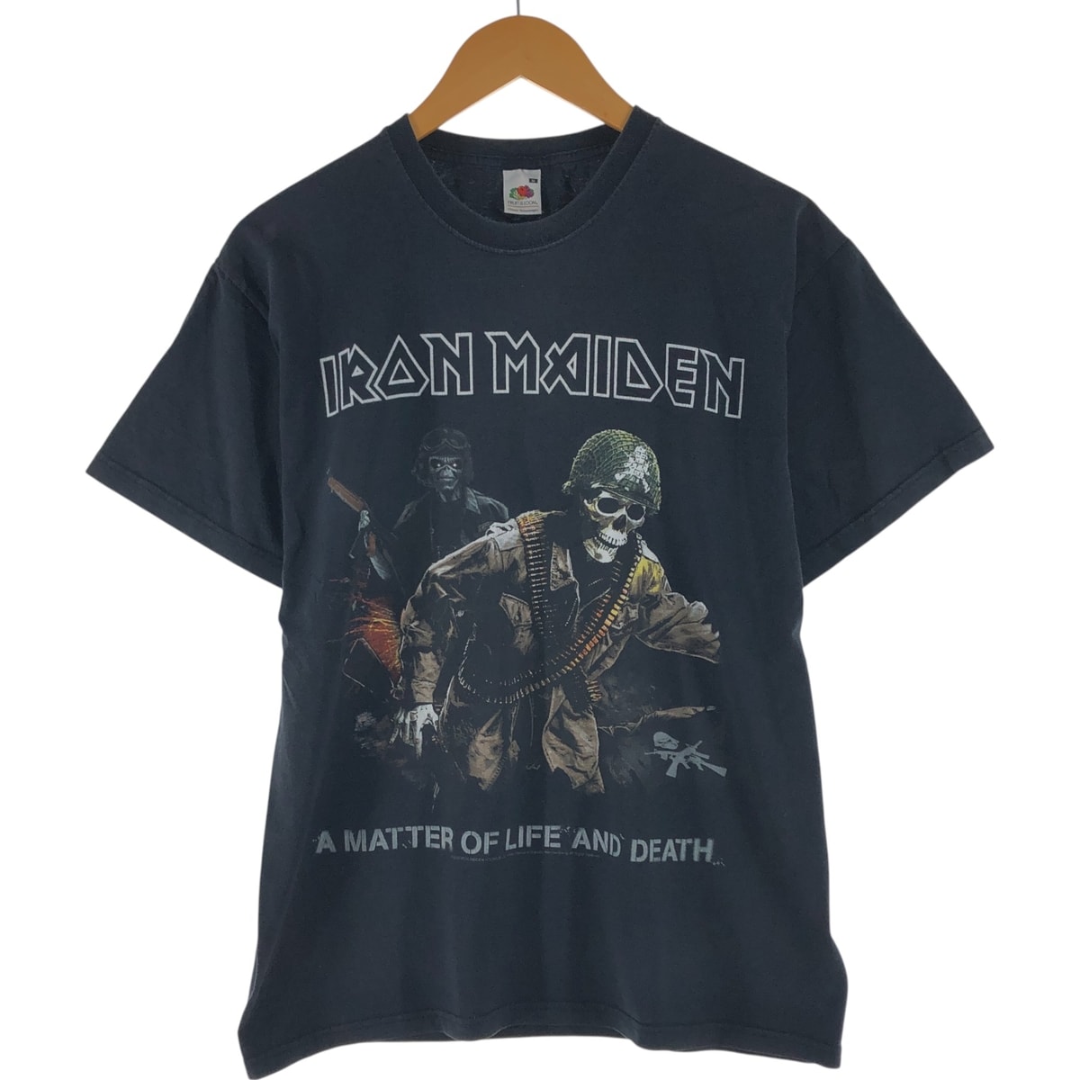 古着 00年代 フルーツオブザルーム FRUIT OF THE LOOM IRON MAIDEN アイアンメイデン ドクロ柄 スカル柄 バンドTシャツ バンT メンズM相当/eaa563194