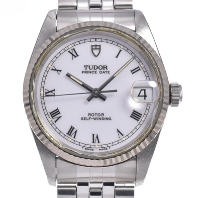 チューダー TUDOR 72034 プリンス デイト WG ベゼル ホワイト 自動巻き ボーイズ 良品 腕時計 L#148029