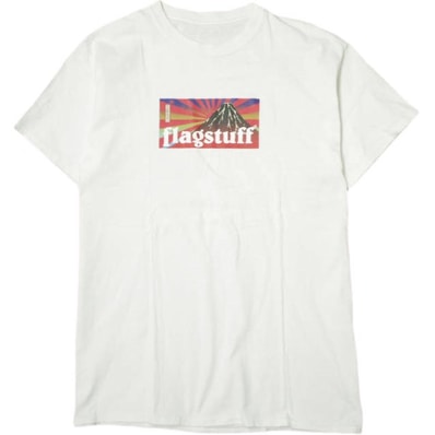 F-LAGSTUF-F FLAGSTUFF フラグスタッフ ボックスロゴTシャツ L程度 ホワイト 半袖 04 Limited Sazabys GEN着用モデル トップス g18659