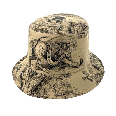 Christian Dior クリスチャンディオール Teddy-D Toile de Jouy Animal 57 バケットハット リバーシブル ハット 25TJV923I130 ベージュ メンズ【中古】