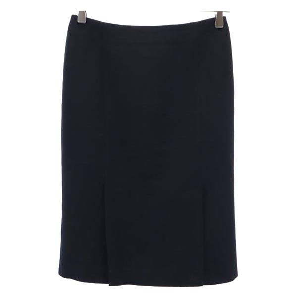 Emporio Armani エンポリオアルマーニ ミディ丈 スカート 38 ブラック バックジップ