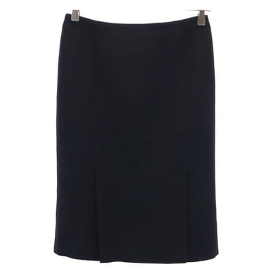Emporio Armani エンポリオアルマーニ ミディ丈 スカート 38 ブラック バックジップ