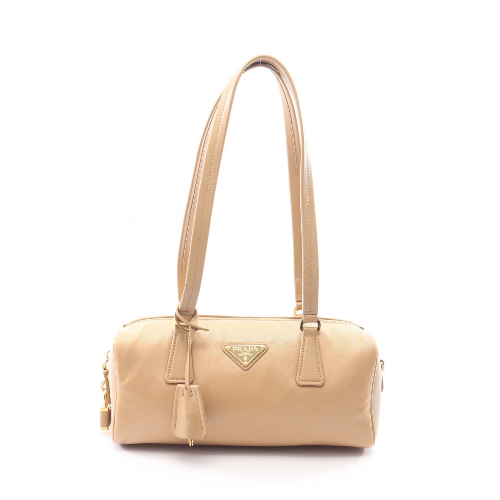 プラダ PRADA Re-Nylon ミディアム トップハンドルバッグ ショルダーバッグ バッグ ナイロン レザー レディース ベージュ系 1BB127 【中古】