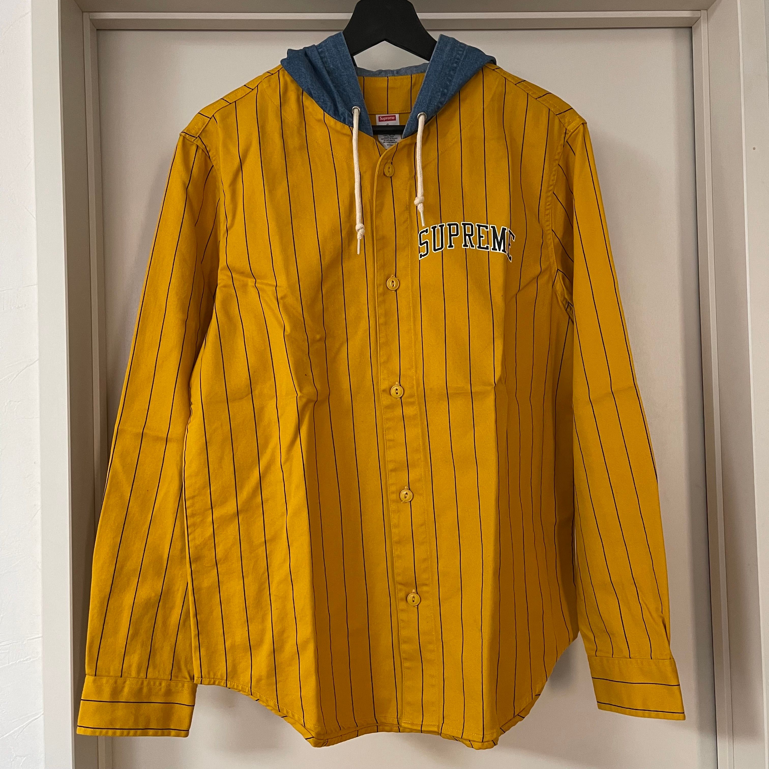 Supreme Denim Hooded Baseball Shirt "Gold"