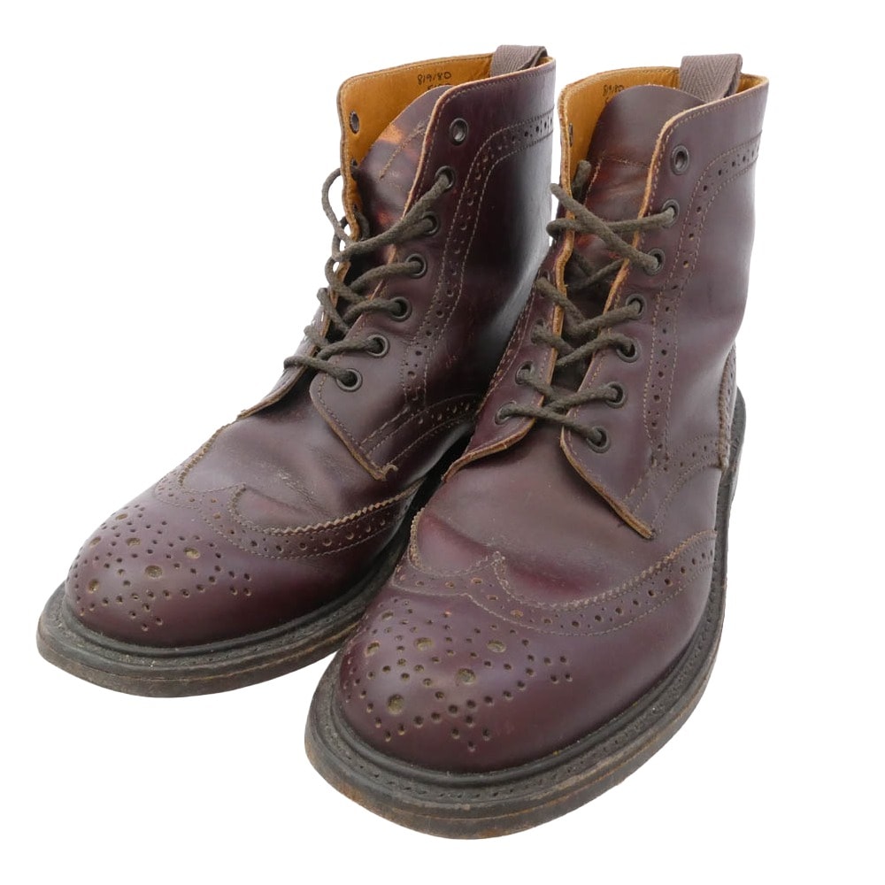 Tricker's トリッカーズ ブーツ 5180 ウィングチップ カントリー ブーツ ダークブラウン系 UK5【中古】