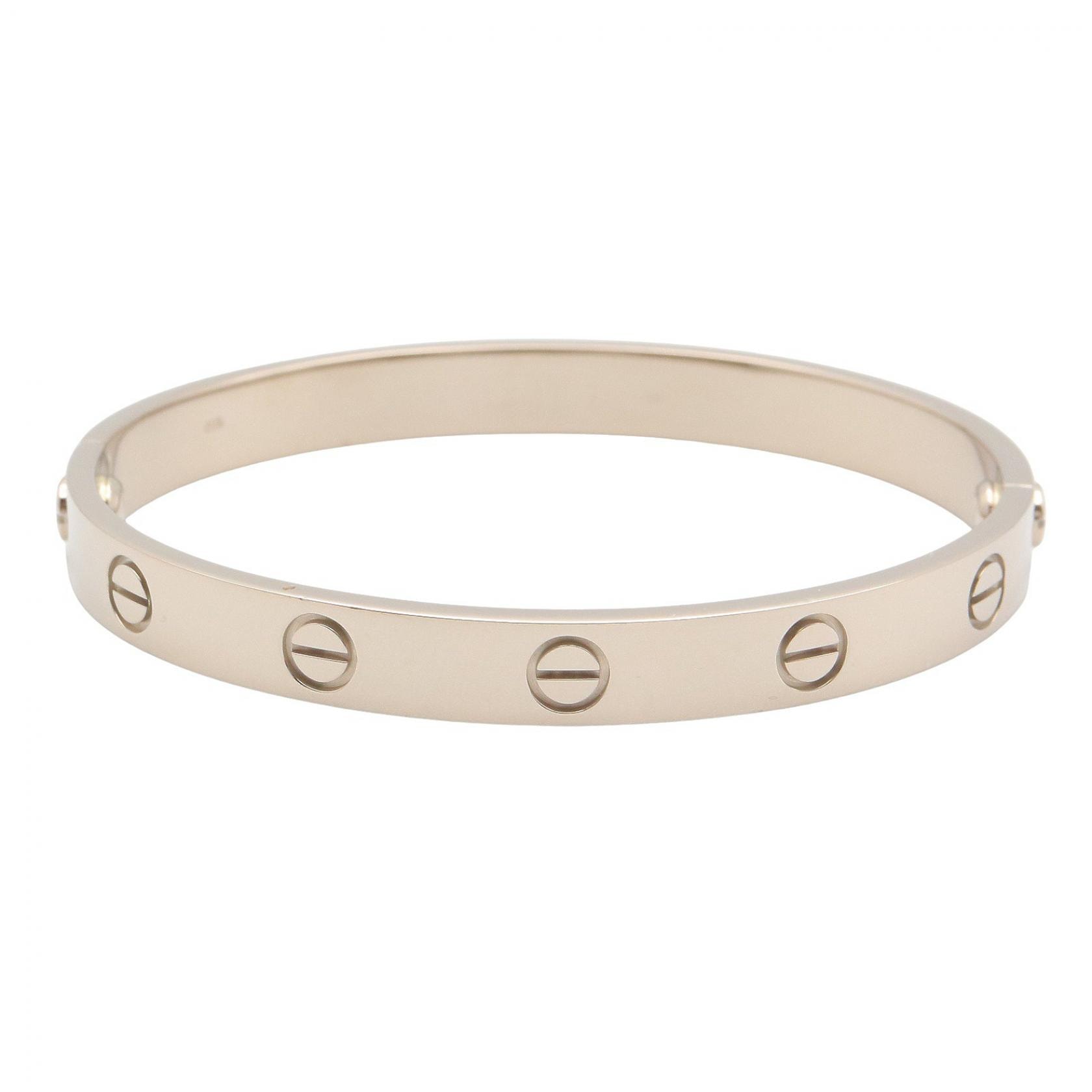 カルティエ CARTIER ラブブレス ブレスレット アクセサリー K18WG(ホワイトゴールド) メンズ レディース シルバー系 【中古】