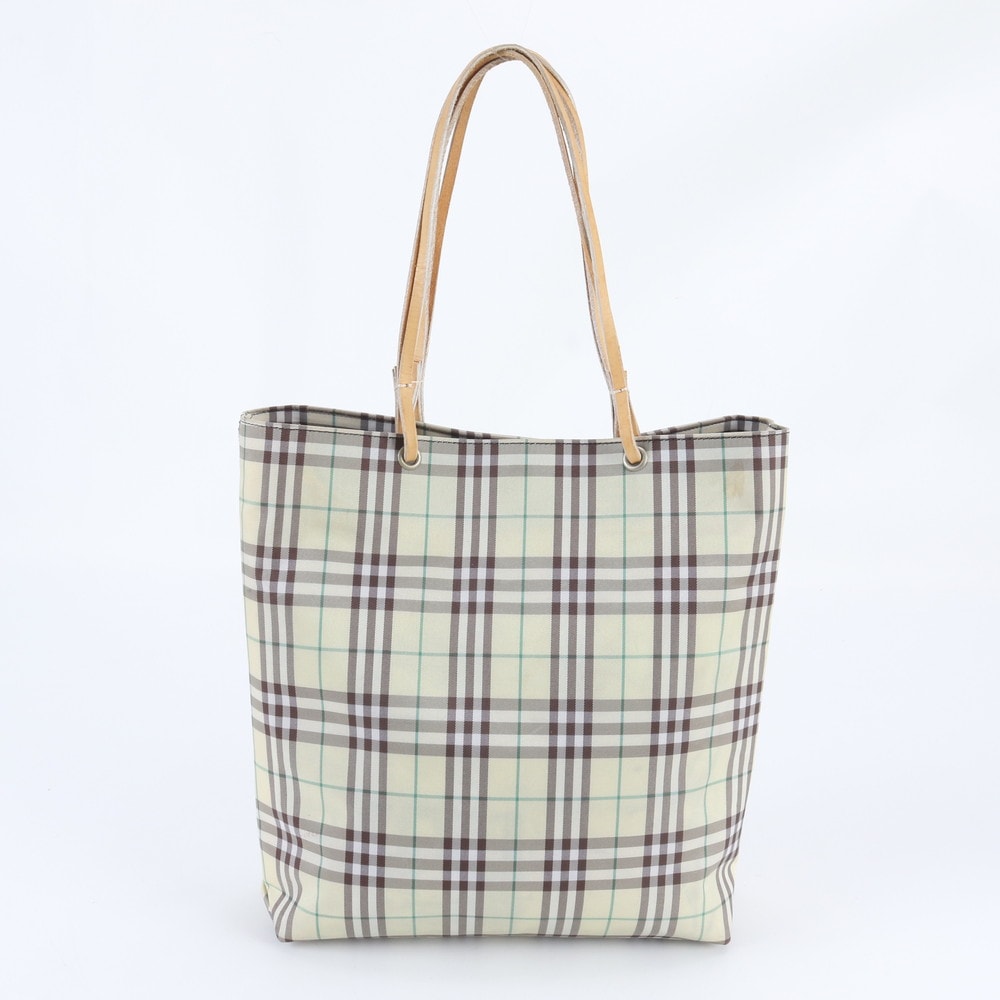 バーバリー ノバ チェックトート バッグ レザー×ナイロン