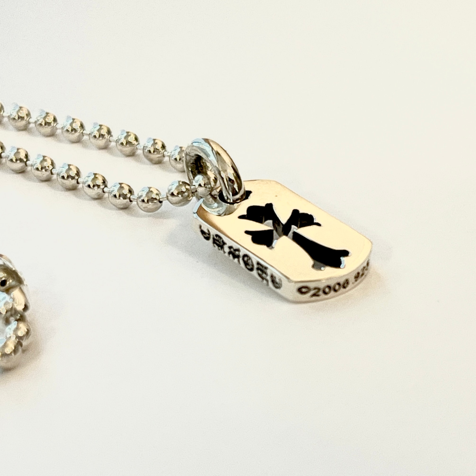 Chrome Hearts Tiny Cutout Cross Dog Tag Charm "Silver"