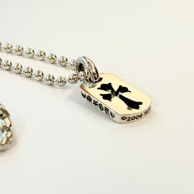 Chrome Hearts Tiny Cutout Cross Dog Tag Charm "Silver"