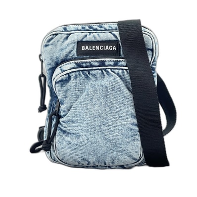 バレンシアガ BALENCIAGA エクスプローラー ショルダーバッグ デニム【中古】