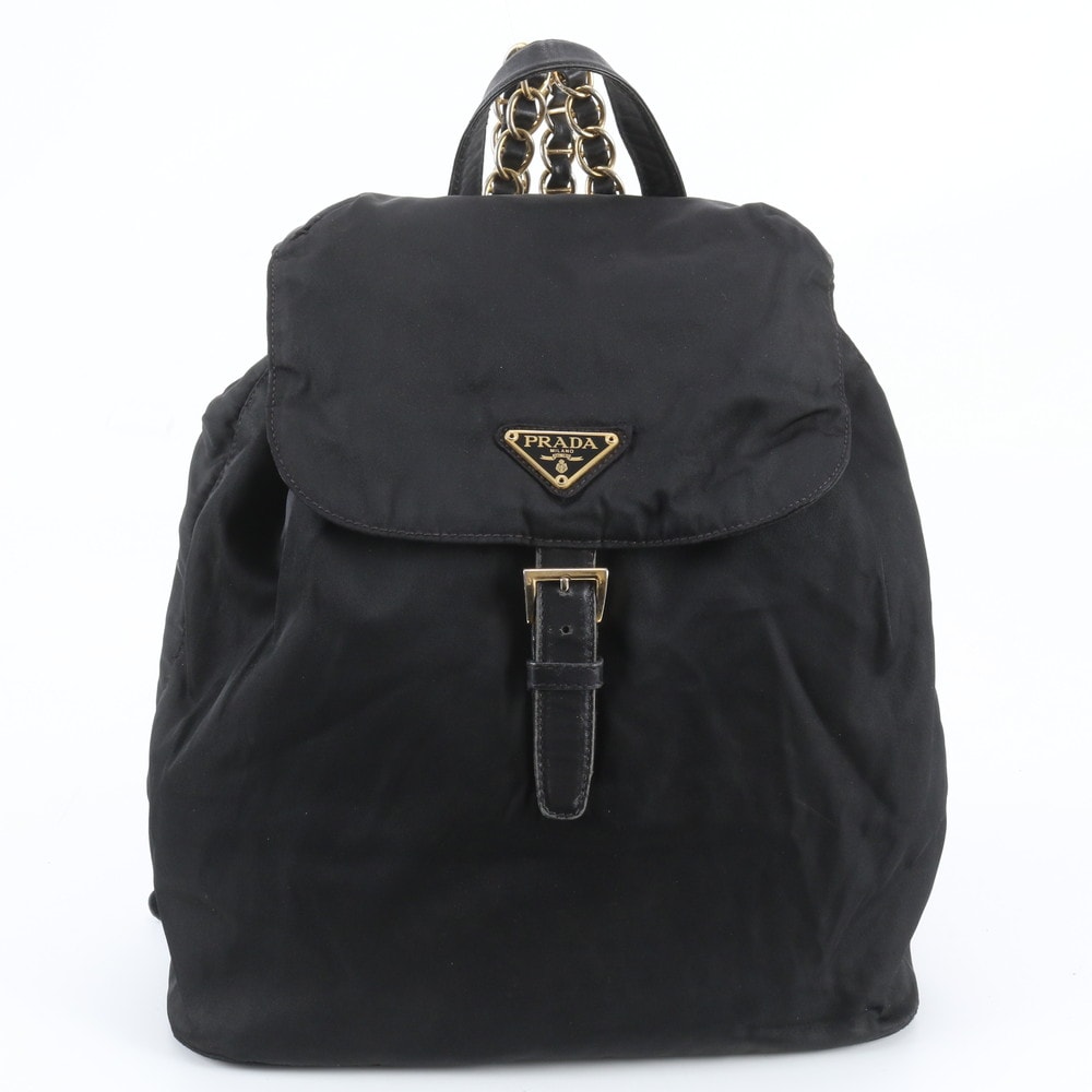 ■美品 プラダ テスート ナイロントライアングルロゴ チェーン